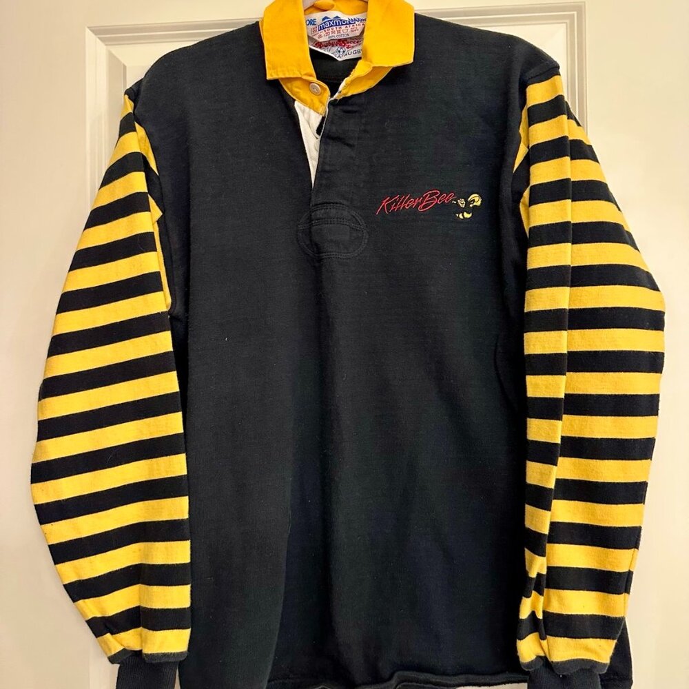 🐝 Vintage Rugby Shirt “KillerBee” | Maxmore | Black & Yellow | South Africa